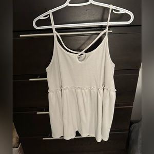 Keyhole Waffle Knit Tunic Tank